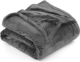 Utopia Bedding Fleece Blanket Queen Size Grey 300GSM Luxury Bed Blanket Anti-Static Fuzzy Soft Blanket Microfiber (90x90...